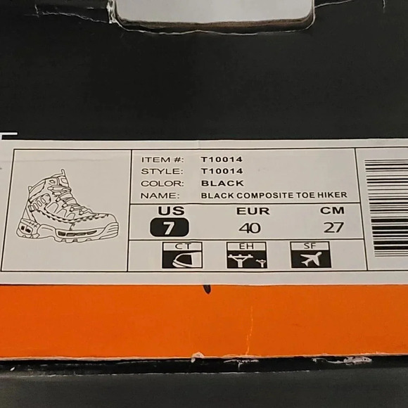 Tegopro Composite Toe Hiker Boots Sz 7 Memory Foam Insole Black Style T10014 - Picture 7 of 15
